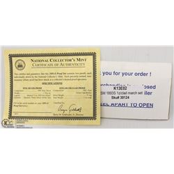 NATIONAL COLLECTORS MINT 1893-S PROOF SET WITH COA