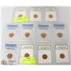 Image 1 : LOT OF ELEVEN ASSORTED GRADED AMERICAN PENNIES