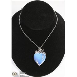 OPALITE HEART PENDANT W/ 18" CHAIN