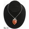Image 1 : RED AGATE HEART PENDANT W/ 18" CHAIN