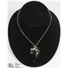Image 1 : BLACK AGATE HEART PENDANT W/ 18" CHAIN
