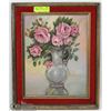 Image 1 : VINTAGE CANVAS PICTURE "ROSES" 14W X 17H