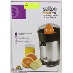 SALTON VITA PRO STAINLESS STEEL CITRUS JUICER