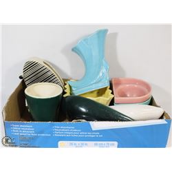 BOX OF VARIOUS VINTAGE PLANTERS