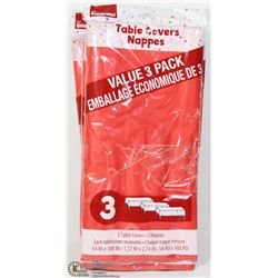 FOUR PACKAGES OF 3 TABLE COVERS