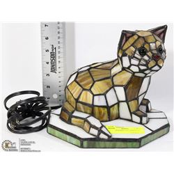 STAINED GLASS CAT LAMP/LIGHT