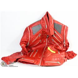 VINTAGE RED MICHAEL JACKSON ZIPPER COAT SIZE 7