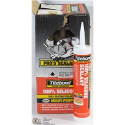 CASE OF 12 TUBES 100% SILICONE SEALANT CLEAR