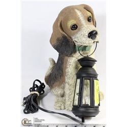 BEAGLE WITH LANTERN LIGHT 12" TALL