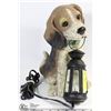 Image 1 : BEAGLE WITH LANTERN LIGHT 12" TALL