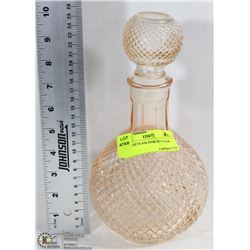 VINTAGE GLASS PINK DECANTER