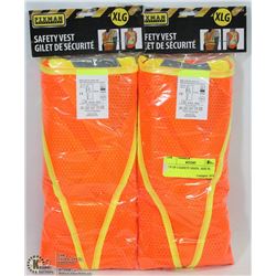 LOT OF 2 SAFETY VESTS - SIZE XL