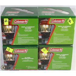 LOT OF 4 COLEMAN REPLACEMENT GLOBES FOR MODEL