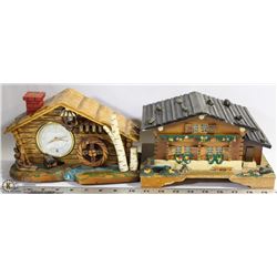 FLAT WITH MUSICAL JEWELRY BOX AND CLOCK LOG CABINS
