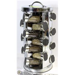 LARGE ROTATING SPICE RACK HOLDS 18 SPICES