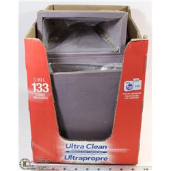 5 PURPLE PLANTERS WITH PLASTIC LINING