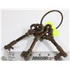 Image 1 : SET OF THREE CAST IRON KEYS ON RINGS