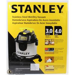 STANLEY STAINLESS STEEL 4 GALLON WET/DRY VACUUM