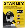 Image 1 : STANLEY STAINLESS STEEL 4 GALLON WET/DRY VACUUM