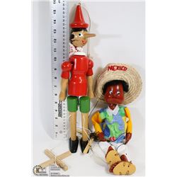 SET OF 2 WOODEN STRING PUPPETS