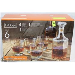 LIBBEY 6PC GLASS & DECANTER SET