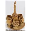 Image 1 : DECORATIVE WOOD DECANTER & CUP SET