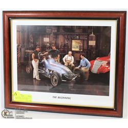 FRAMED PRINT THE BEGINNING TAKE CARE MOLSON RACING