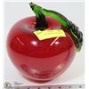 Image 1 : LARGE HAND BLOWN GLASS APPLE 8" HIGH