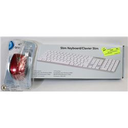 SLIM COMPUTER KEYBOARD & WIRELESS MOUSE