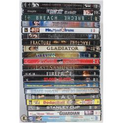 BUNDLE OF 20 NEW DVD MOVIES INCLUDING GLADIATOR