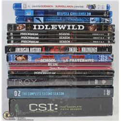 BUNDLE OF BLUE RAYS, DVDS, AND TV BOX SETS
