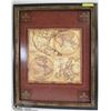 Image 1 : WOOD FRAMED GLOBE MAP (25.5"L X 31.5"H)