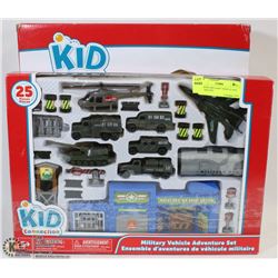 KIDZONE MILITARY VEHICLE AND KITCHEN SET