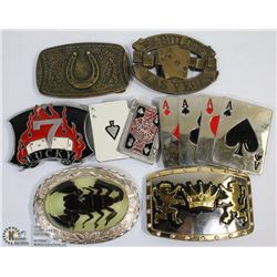 FLAT W/ 7 BELT BUCKLES INCLUDES A SCORPION