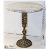 Image 1 : MARBLE TOP BRASS BASE END TABLE