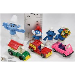 BOX W/ 3 1950S-1960S SNOOPY DIE CAST CARS &