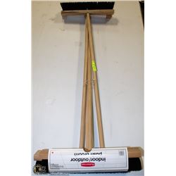 LOT OF 4 INDOOR  PUSH BROOMS
