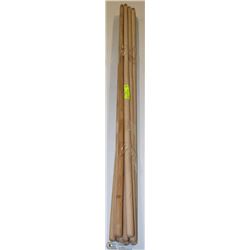 LOT OF 10 WOODEN BROOM HANDLES