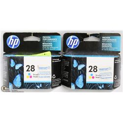 LOT OF 2 HP #28 TRICOLOR PRINTER CARTRIDGES