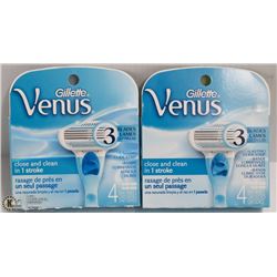 LOT OF 2 GILLETTE VENUS 4PK REFILL BLADES