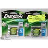 Image 1 : LOT OF TWO 4PK ENERGIZER RECHARGE POWER PLUS AAA
