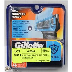 GILLETTE FUSION PROGLIDE CHILL 4PK BLADE REFILLS