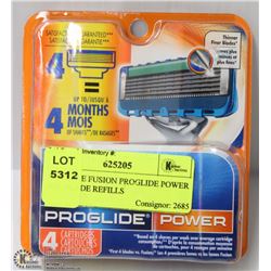 GILLETTE FUSION PROGLIDE POWER 4PK BLADE REFILLS