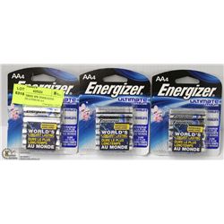 LOT OF THREE 4PK ENERGIZER ULTIMATE LITHIUM AA