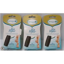 LOT OF 3 AMOPE PEDI PERFECT REPLACEMENT ROLLER