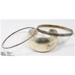 BOX W/THREE .925 SILVER BRACELETS