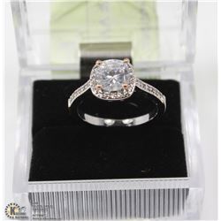 9K WHITE GOLD FILLED & AAA CZ RING