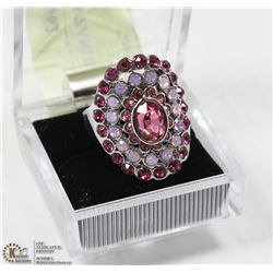 SILVER PLATED TANZANITE RING