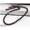 Image 1 : #37 NATURAL BLOOD STONE LOOSE BEAD NECKLACE  15"