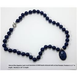 NATURAL LAPIS LAZULI 10MM BEAD WITH PENDANT